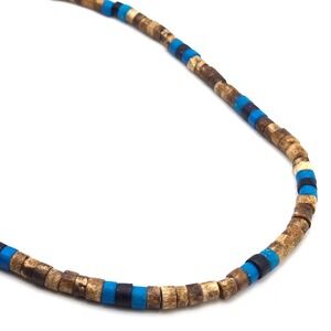 Vintage Bovine Bone Heishi Bead Necklace 17in Handcrafted Natural Tribal Style